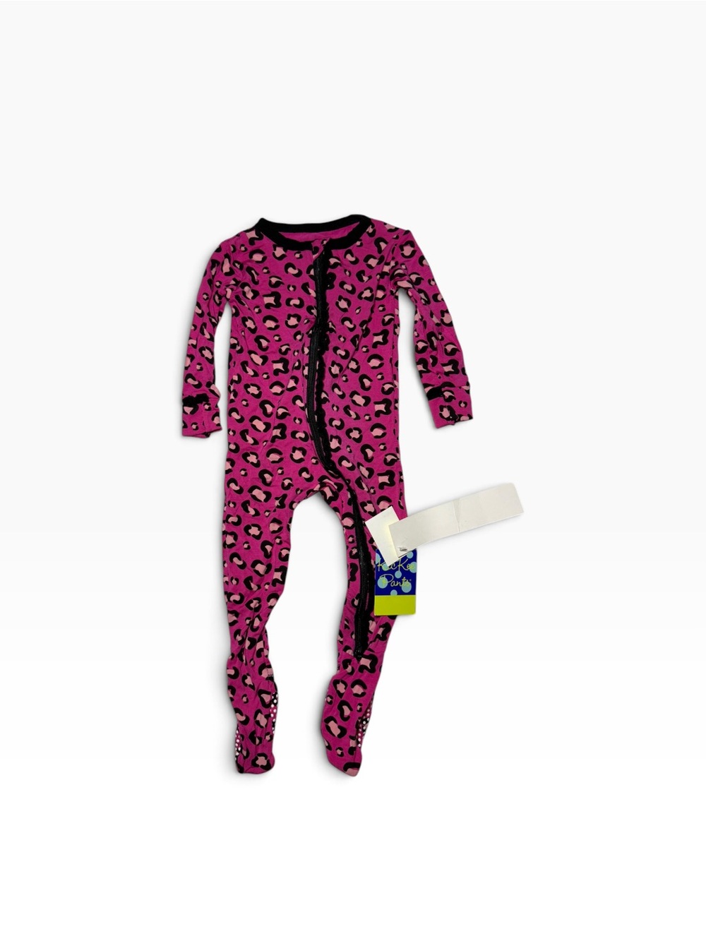 Kickee Pants Calypso Cheetah Print Ruffle Footed Bamboo Zippy Pajamas NWT